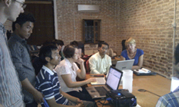 The participants practise upload picture and video The participants practise upload picture and video